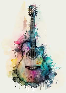 Guitar watercolor