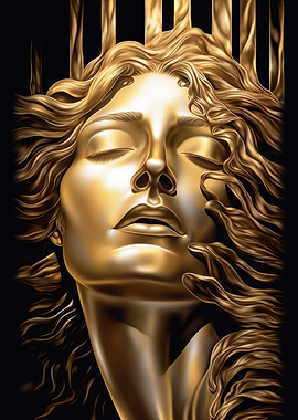 Ancient Golden Athena God