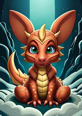 Baby Dragon 3D Cartoon