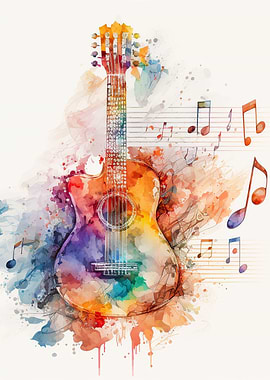 Guitar watercolor