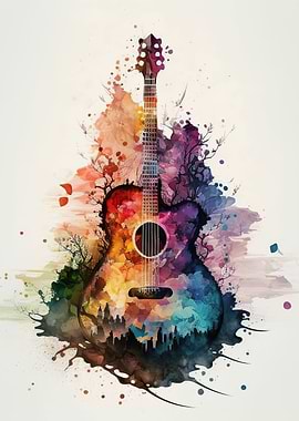 Guitar watercolor