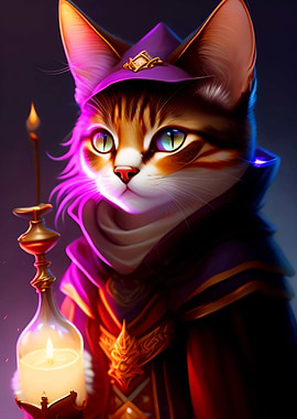 A CAT IN A WITCH COSTUME