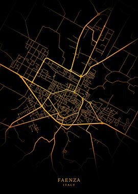 Faenza City Map Gold