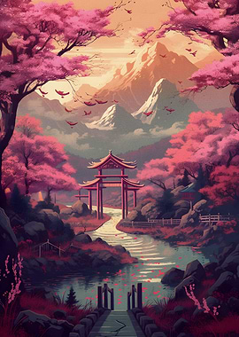 The river and Cherry Bloss