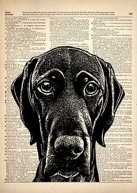 DOG ART ON DICTIONARY