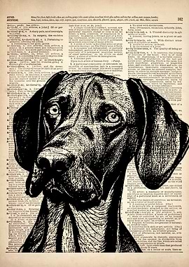 DOG ART ON DICTIONARY