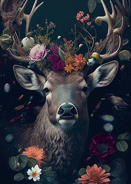 Deer Face Animal Flowers