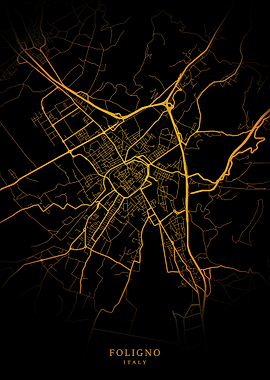 Foligno City Map Gold