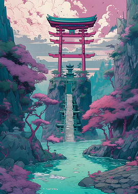 Torii gate on the rock