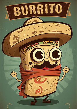 Cartoon Burrito Man