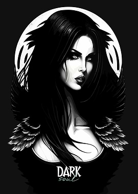 Dark Soul Angel Woman Art