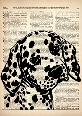 DOG ART ON DICTIONARY
