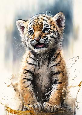 Tiger Watercolor Drawing