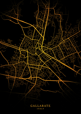 Gallarate City Map Gold