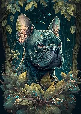 French Bulldog Dog Forest