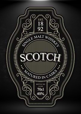 Elegant Scotch Label Sign