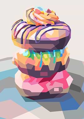 Donuts in pop art