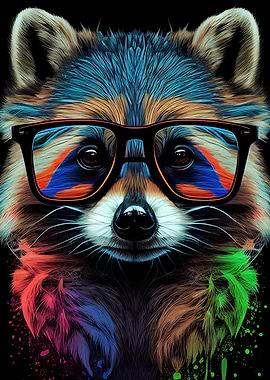 Colorful Raccoon Animals