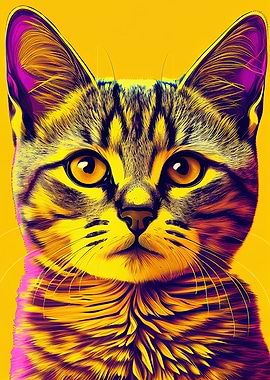 Colorful Cat Cute Feline