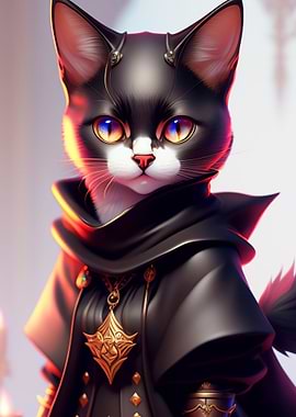 A CAT IN A WITCH CLOTH