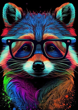 Colorful Raccoon Animals