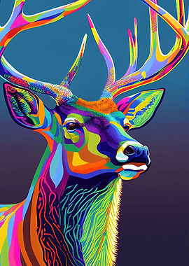 Colorful Deer Animals