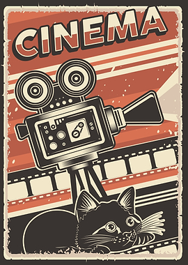 Retro Cat in Cinema