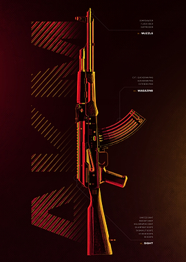 AKM Kalashnikov Weapon Art