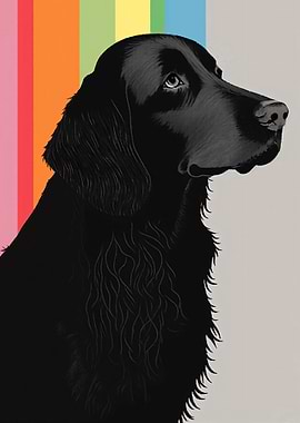 Flat Coated Retriever Art