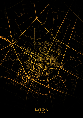 Latina City Map Gold