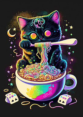 Cat Ramen Neon