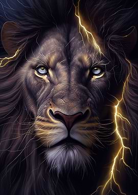 Angry Lion Face Animal