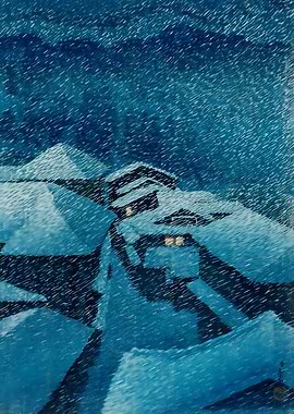 Ukiyo e Snow in Shiobara