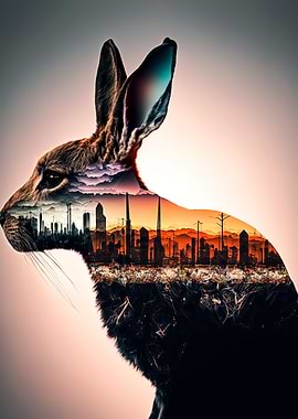 Rabbit Double Exposure