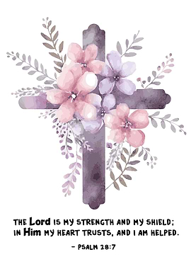 Psalm 28 7 Watercolor Art