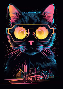 Cyber Nerd Cat