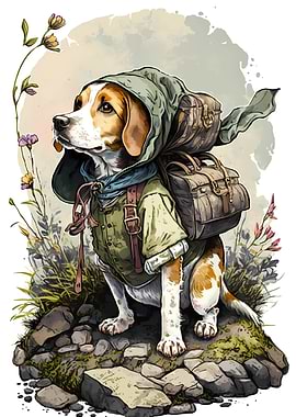 Beagle Dog Watercolor