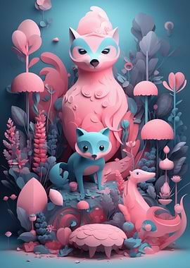 Pink and Blue Creature