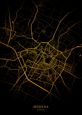 Modena City Map Gold