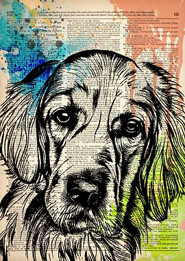 Golden Retriever dog art