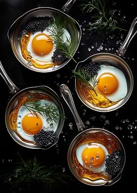 Culinary Eggs in the Pan