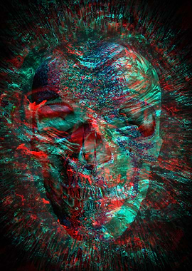 Skull design on abstract