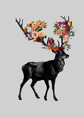 spring itself deer floral