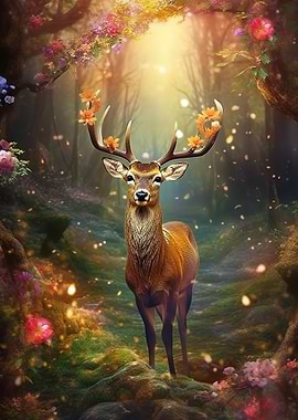 cute deer flower