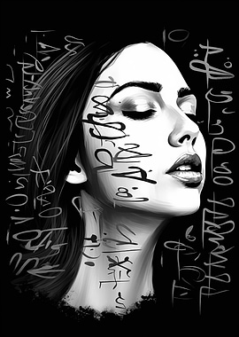 Young Woman Typography Art