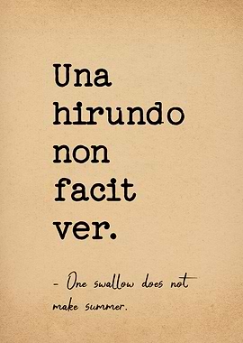 Latin Quote Una Hirundo