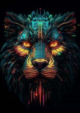 Cyberpunk Lion