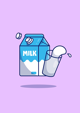 Milk And Glass Cartoon