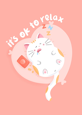 Relaxing Lazy Cute Cat