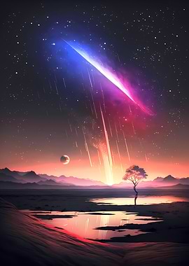 Meteor Showers Night Sky